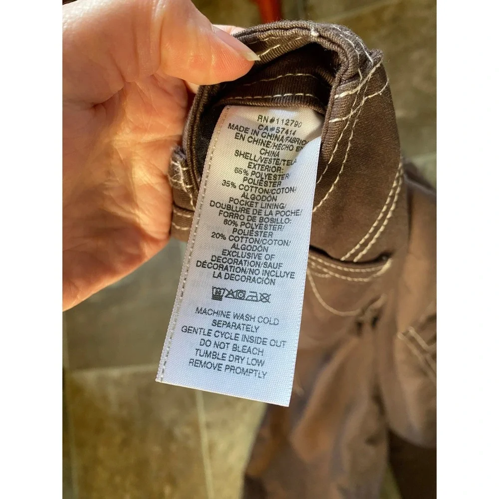 True‎ Religion Ripstop Cargo Brown Contrast Stitch Pants Straight Leg 36 Skater